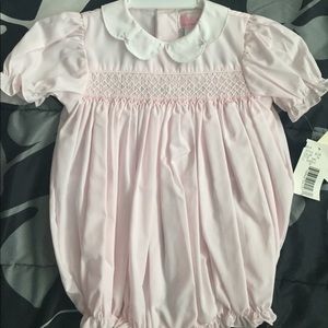 Petit Ami smocked bubble bodysuit NWT